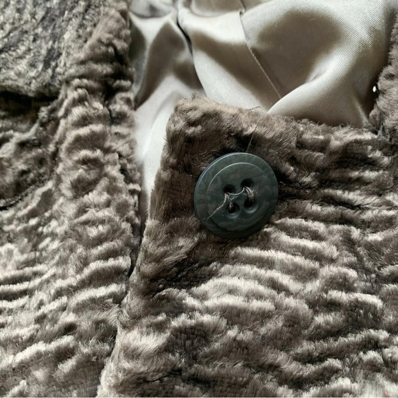 Juliana Collezione Velvet Textured Buttoned Coat Jacket Gray-Brown Size M - Picture 6 of 8